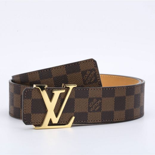 Cheapest Brown Damier Leather Strap LV Pin Buckle Snap Design Yellow Verso -  Louis Vuitton Female Beltsash