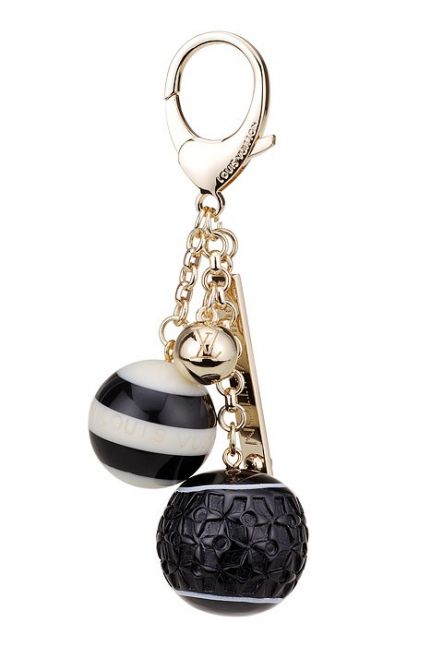 LV Black-white Candy Ball  Chic Bag Charm Gold Logo Ball Pendants E-shop 