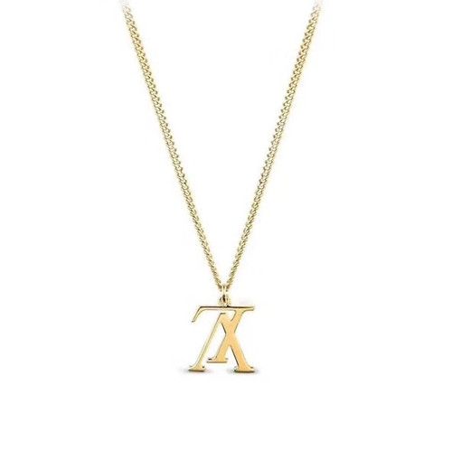 2021 New Style Louis Vuitton Upside Down LV Logo Pendant Men Necklace For Sale Online Yellow Gold/Rose Gold/White Gold