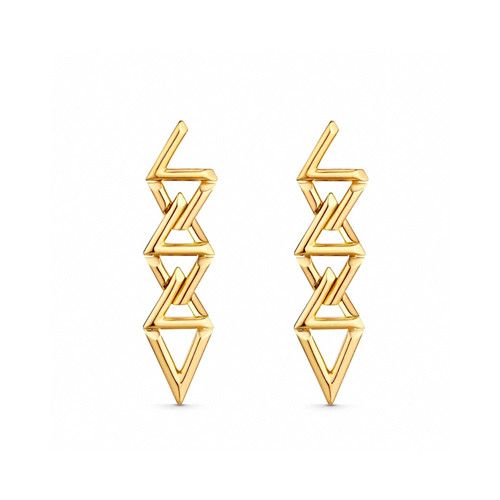 Louis Vuitton LV Volt  Hot Selling Yellow Gold Alpa System Curb Chain  Drop Earrings For Ladies Q96971