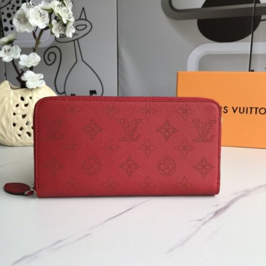 Women's Best Louis Vuitton Monogram Pattern Mahina Perforated Calf Leather Long Zippy Wallet M80555 