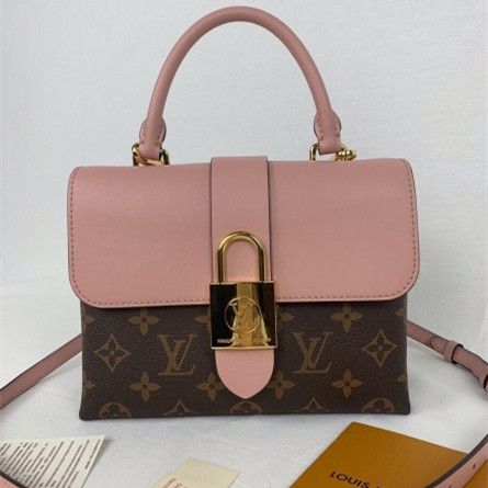 Louis Vuitton New Style Locky BB Belt Detail Padlock Closure Female Pink Leather Monogram Canvas Crossbody Bag M44080
