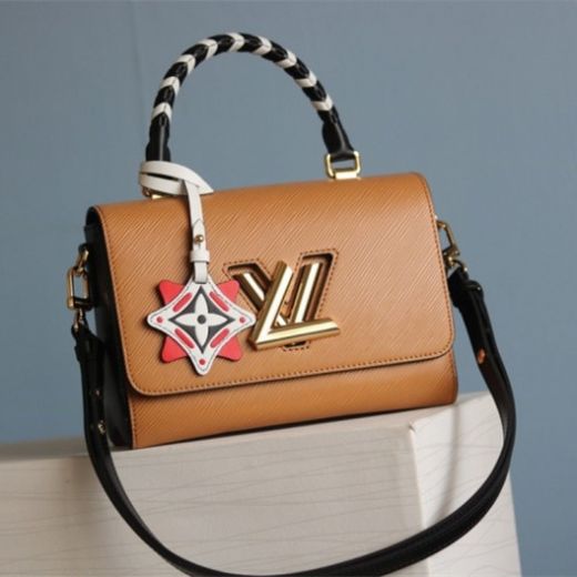 Louis Vuitton High End Crafty Twist MM Coffee Epi Leather Braided Single Handle Female Crossbody Bag 