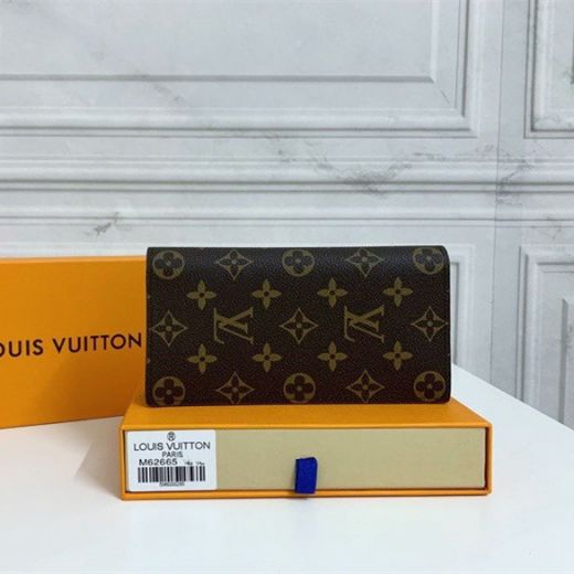 Louis Vuitton Classic Design Brazza Monogram Printing Male Brown Canvas Bifold Long Wallet M66540