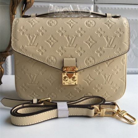 Best Louis Vuitton Pochette Métis Yellow Gold S-lock Detail Women Monogram Motif Cream Cowhide Leather Handbag