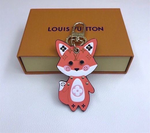  Louis Vuitton Lovely Leather Monogram Flower Pattern LV Signature Fox Bag Charm And Keychain Unisex M69015