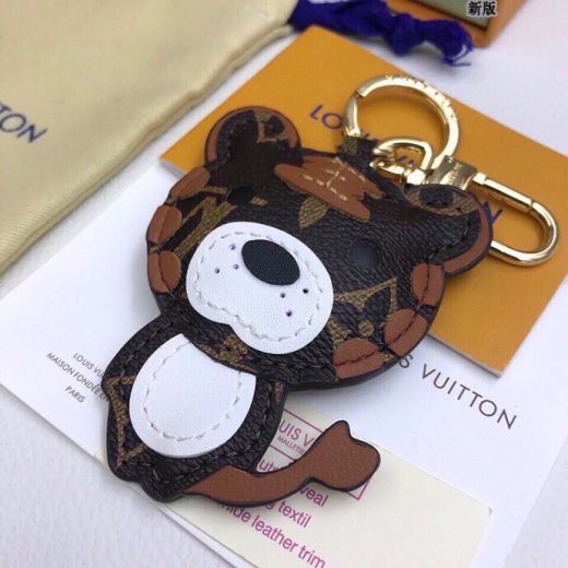 Clone Top Quality Louis Vuitton Monogram Canvas Pu Material Doll Tiger Pendant Bag Charm And Key Holder