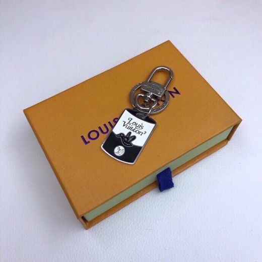  Louis Vuitton × Nigo Duck Pattern Engraving Silver Metal Nameplate Charm LV Signature Keychain Japan Limited