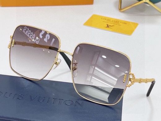 AAA  Louis Vuitton Oversized Square Purple Gradient Lens Gold Thin Frame & Temples Sunglasses UK