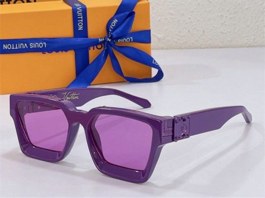 Female Hot Sale  Louis Vuitton 1.1 Millionaires Psychedelic Purple Colorway Sunglasses Online Site