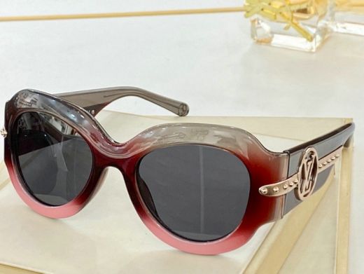  Women's Louis Vuitton Acetate Paris Texas Darkotus Colorful Frame Gold Bar & LV Circle Hardwares Sunglasses America