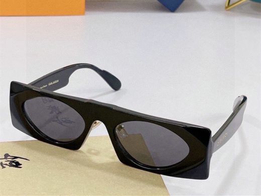 New Wild Trend  Louis Vuitton Egg Shape Grey Lens Rectangle Frame Black Sunglasses Different Color Options