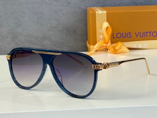 Popular Men & Women's  LV New Fashion Grey Lenses Gold Monogram Engraved Detail Polarized Sunglasses