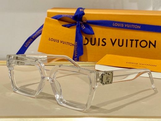 Clear Colorless Frame & Lenses S-Shaped Lock Silver Monogram Details - Cheapest LV 1.1 Millionaires Eyeglasses