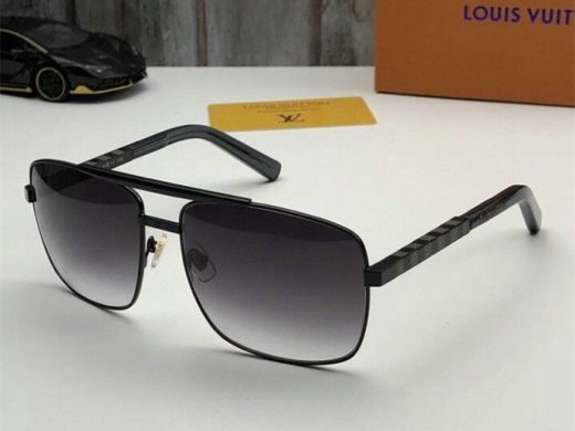 Men's Double Bridge Design Grey Gradient Rectangular Lenses - High End  Louis Vuitton Damier Sunglasses