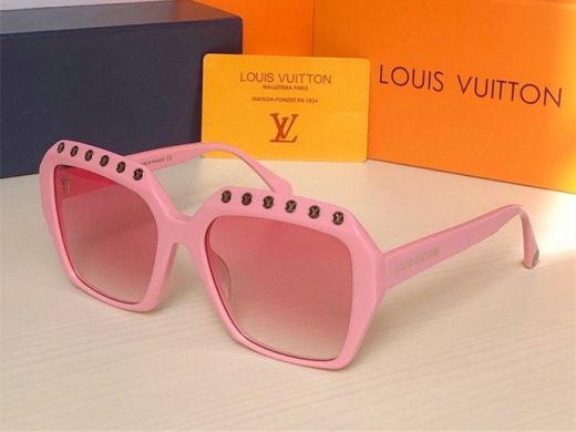 Ins Pop Pink Large Square Frame LV Initials Circle Metal Details - Women's  Louis Vuitton Oversized Sunglasses