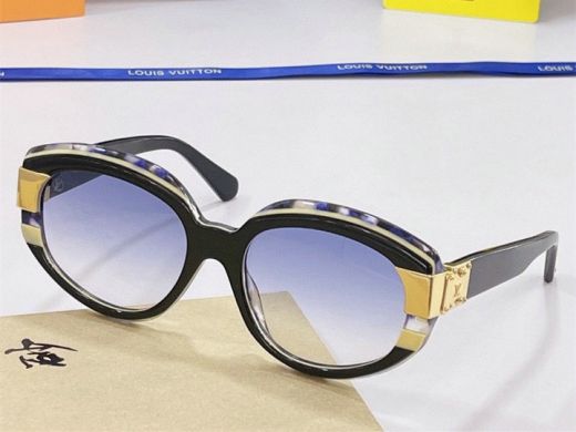 Unisex Acetate Black Frame Blue Gradient Lens Gold S-lock Hardware - Best-selling  Louis Vuitton Charade Sunglasses