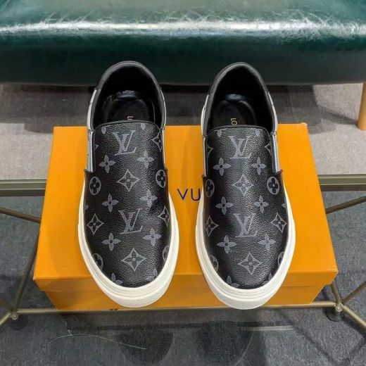  Louis Vuitton Classic Monogram Flower Printing Slip-on Sneakers Men Fashion Loafers Price List Online 