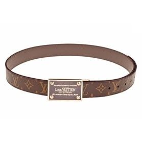 AAA Quality Louis Vuitton Monogram Logo Pattern LV Inventeur Buckle Mens Brown Leather Belt HK
