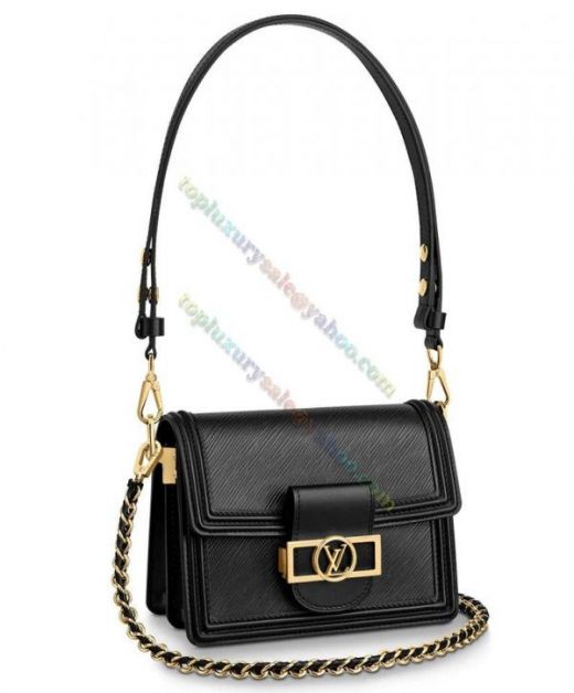 Hot Selling Dauphine Yellow Gold Plated Hardware Chain Shoulder Strap Epi Grained Cowhide Leather - Louis Vuitton  Black Bag