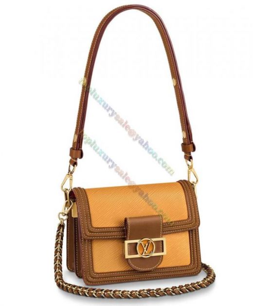High Quality Chain Shoulder Strap Golden Hardware Dauphine Yellow Epi Leather -  Louis Vuitton Brown Fashion Mini Handbag 