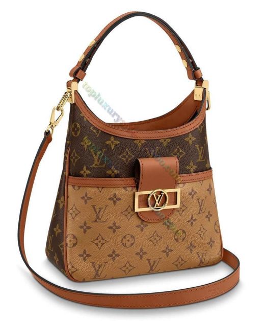 Best Monogram Reverse Coated Canvas Curved Top Dauphine Two Color Brwon Leather Trimming - Louis Vuitton  Tote Bag M45194 