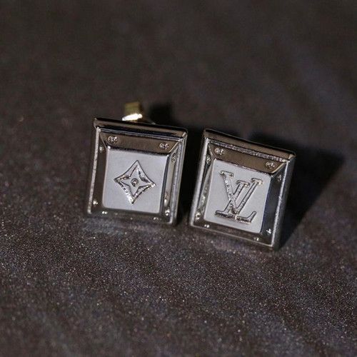 2021 Simple Style Louis Vuitton Monogram Flower LV Logo Square Stud Earrings For Ladies Silver/Yellow Gold/Rose Gold