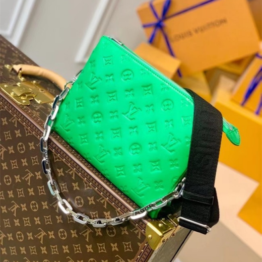 Hot Selling Silver Chain Strap Black Canvas Shoulder Strap Fashion Coussin PM -  Louis Vuitton Green Puffy Leather Crossbody Bag 