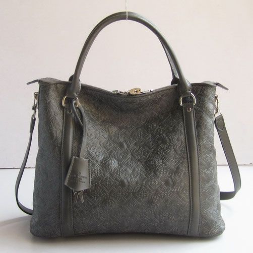 Best Quality Louis Vuitton Antheia Grey Lambskin Leather Silver Zipper Closure Females Monogram Shoulder Bag 