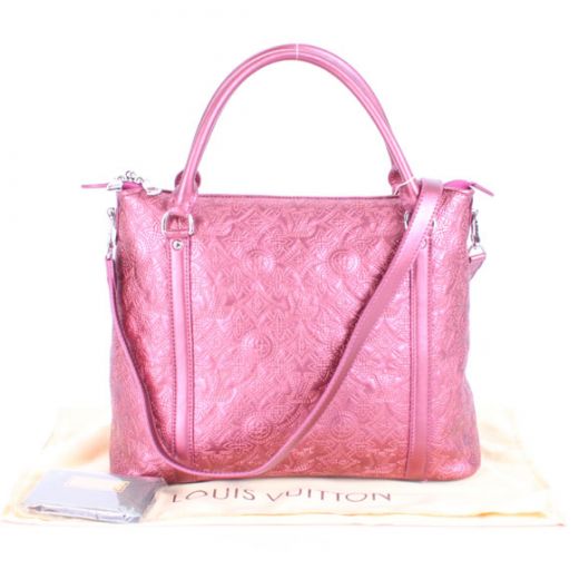 Hot Selling Louis Vuitton Antheia Belt Detail Rounded Top Handle Pink Leather Monogram Handbag 