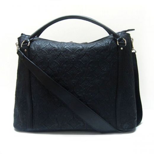 High End Louis Vuitton Antheia Females Black Leather Monogram Motif Silver Hardware Tote Bag In UK