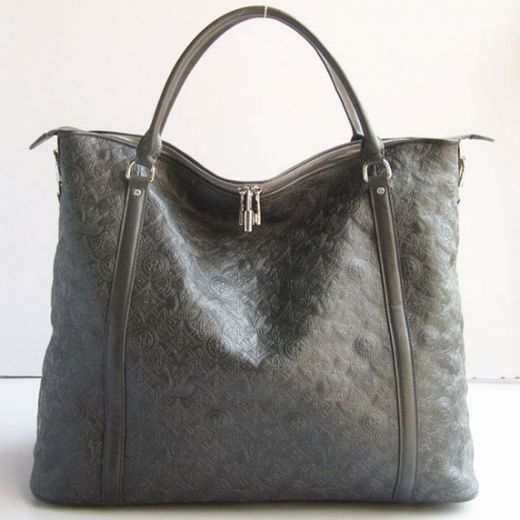 Retro Louis Vuitton Antheia Double Pull Zipper Grey Lambskin Leather Womens 3way Monogram Tote Bag Online