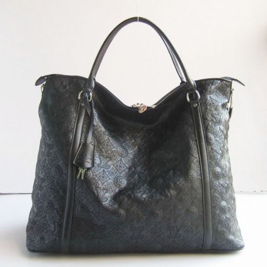 Winter Latest Louis Vuitton Antheia Top Handles Silver Zipper Ladies Black Leather Monogram 3way Handbag USA