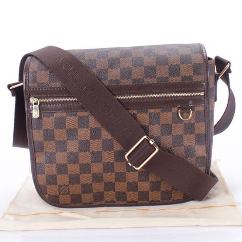 Louis Vuitton Damier Canvas  Brown Checkered Texture Shoulder Strap Messenger Bag Gold-color Charms Price In Uk 