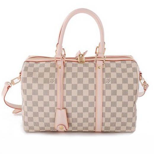 Hot Selling Louis Vuitton Keepall Damier Yellow Gold Zipper Toron Top Handles Ladies 2way Apricot Canvass Tote Bag