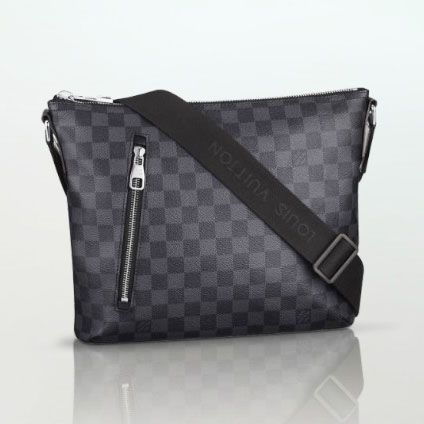 Top Grade Chic LV  Damier Canvas Checkered Messenger Bag Silvery Zipper UK  Sale