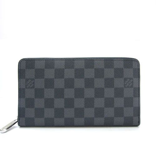 Louis Vuitton Damier Canvas Moneybag Zip Around Style Grey exterior U.S.