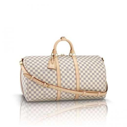 Louis Vuitton Damier Azur Keepall N48223 Canvas Shoulde Bag Beige Totes Hot-sale Gift 