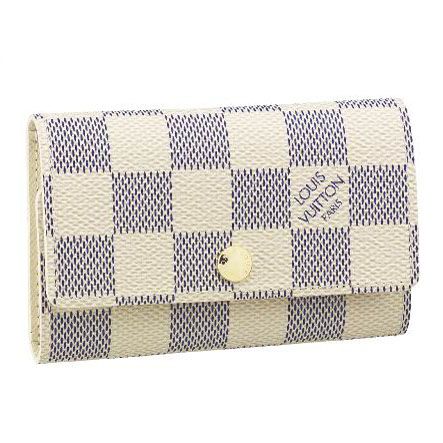  Designer LV  Damier Canvas Azur Key Bag  3-Fold N61745 style Vogue Girls 