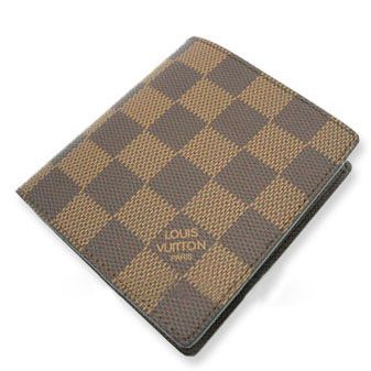 Stylish Knockoff LV Damier Canvas Two-fold Short Unisex wallet Parent Gift Sale