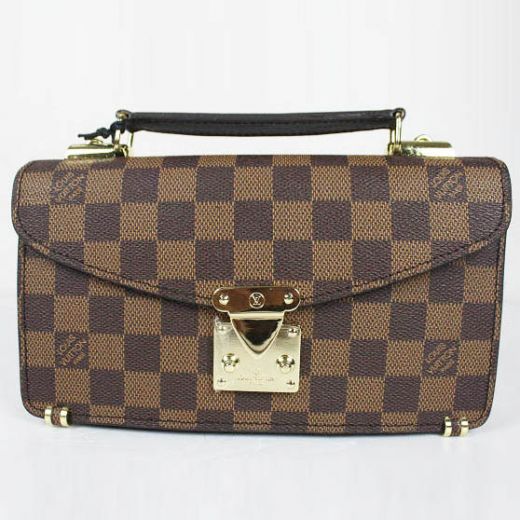 LV  Damier Canvas Checkered Style Flip-over Office Women Tote Bag 2022 Valentine Gift 