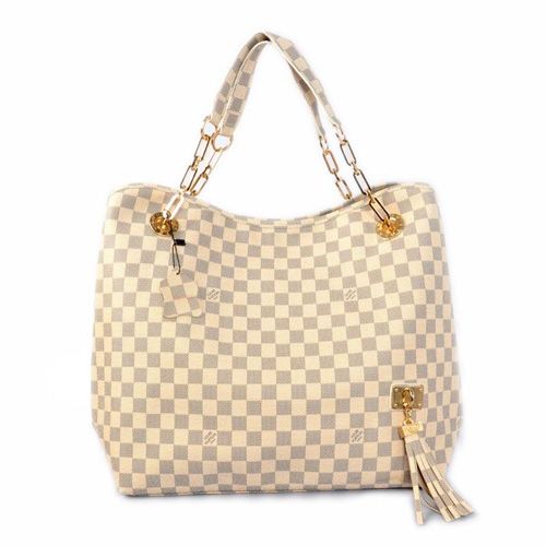Louis Vuitton Damier Azur Canvas Tassel trimmings 2-Tone Belt Handbag UK Online 