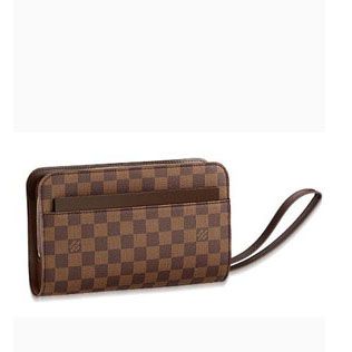 Low Price Louis Vuitton Damier Opened Flat Pocket Brown Canvas Flap Wristlet Bag For Womens Online