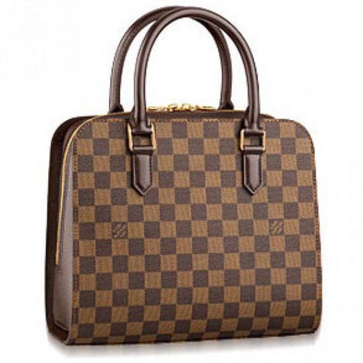 Louis Vuitton Girls Damier Canvas Brown Bi- Handlebars Top Selling Small Briefcase Zippy Style