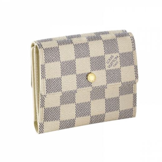  Best Quality Louis Vuitton Damier White Canvas Short Tri-fold Wallet Ladies Accessory For Sale 