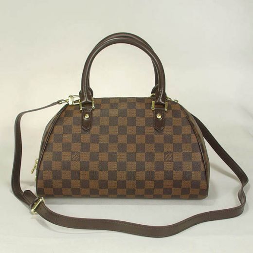  Louis Vuitton Damier Archy Top Rounded Leather Top Handles Unisex Brown Canvas 2way Zipper Tote Bag 