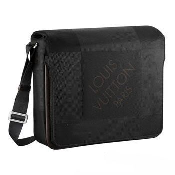 Hot Selling Louis Vuitton Damier Geant Oversized Logo Pattern Black Canvas Flap Messenger Bag Unisex