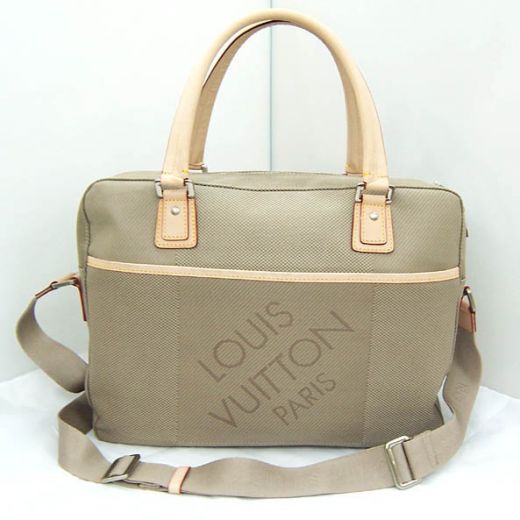 Best Price Unisex Louis Vuitton Damier Geant Beige Top Handle Logo Motif 2way Khaki Canvas Messenger Bag