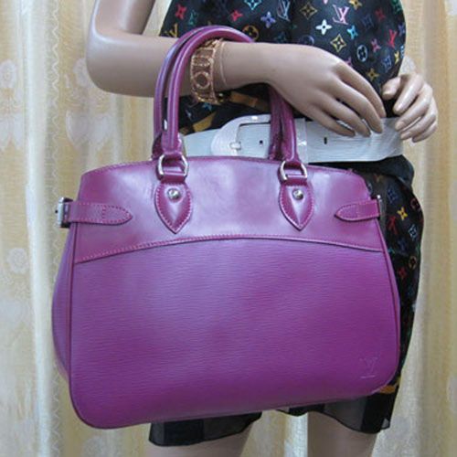 High End Louis Vuitton Silver Hardware Belt & Buckle Style Purple Epi & Smooth Leather Shoulder Bag For Womens 
