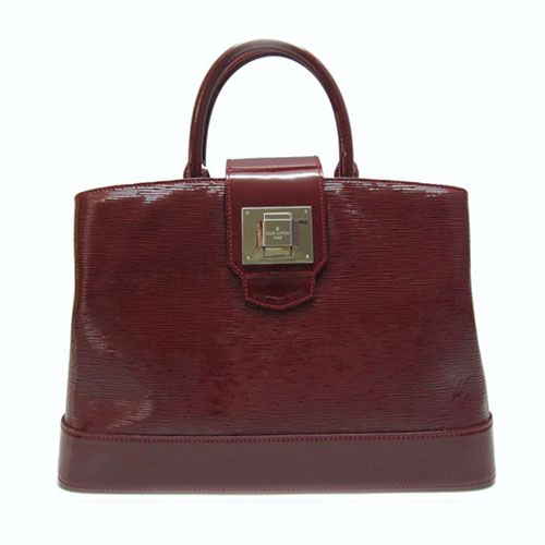 Louis Vuitton Epi Leather Square Vintage Brass Release Button Slim Flap-over Flap Ladies Red Tote Bag 
